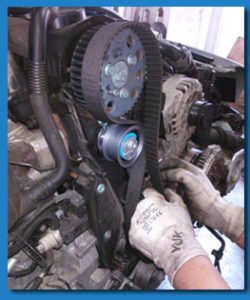 timing belt service on a car