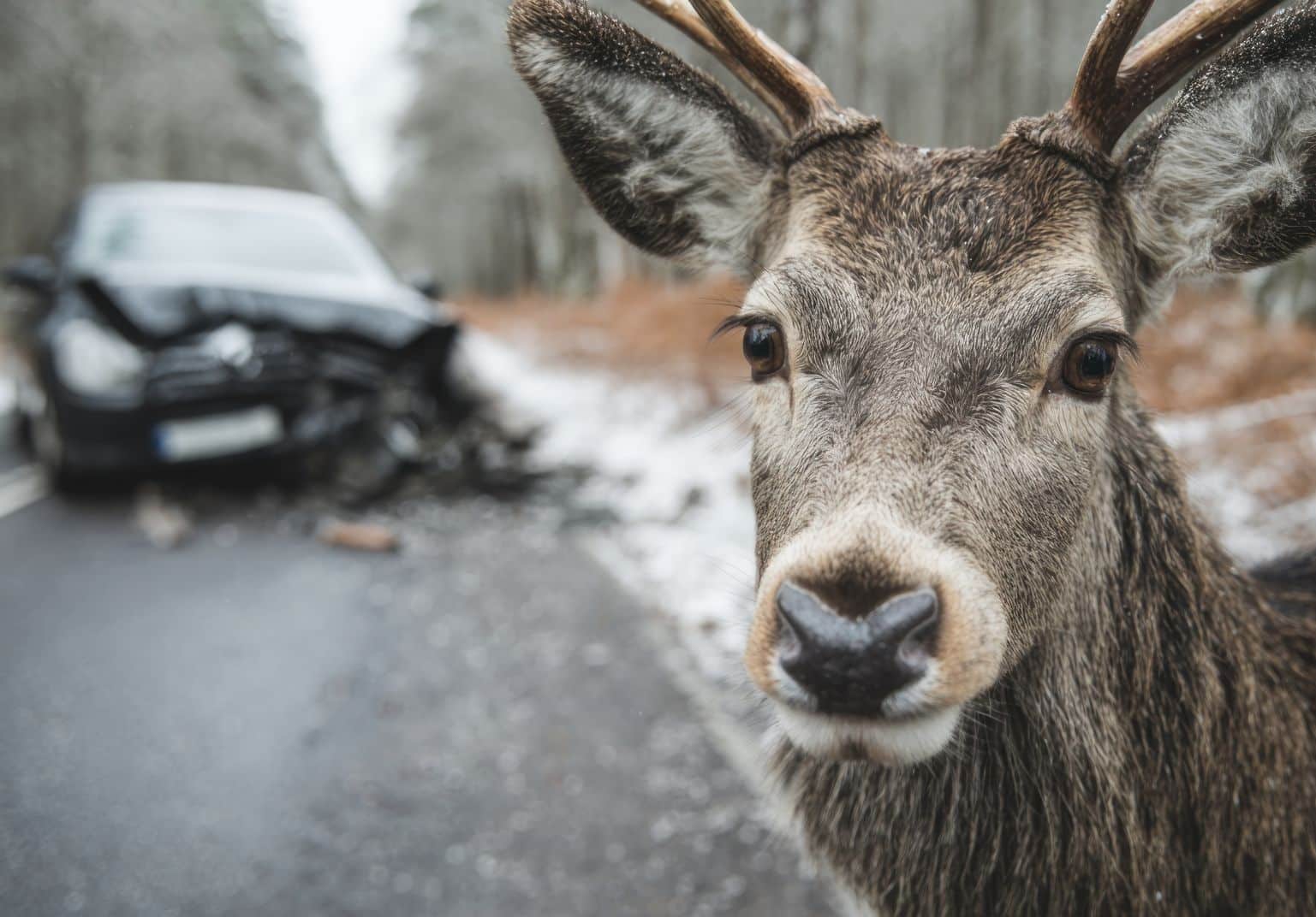 car hit deer